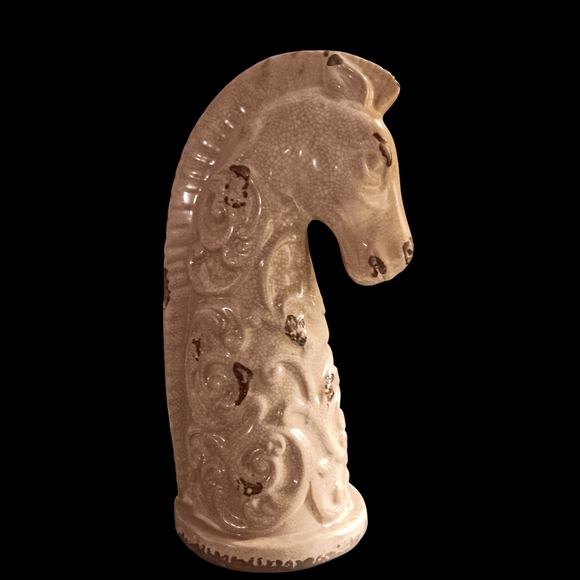 Ceramic Horse Head Sculpture - Picture 3 of 6